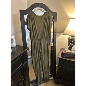 NEW Loose Off Shoulder Elastic Waist Stretchy Long Jumpsuit 2X